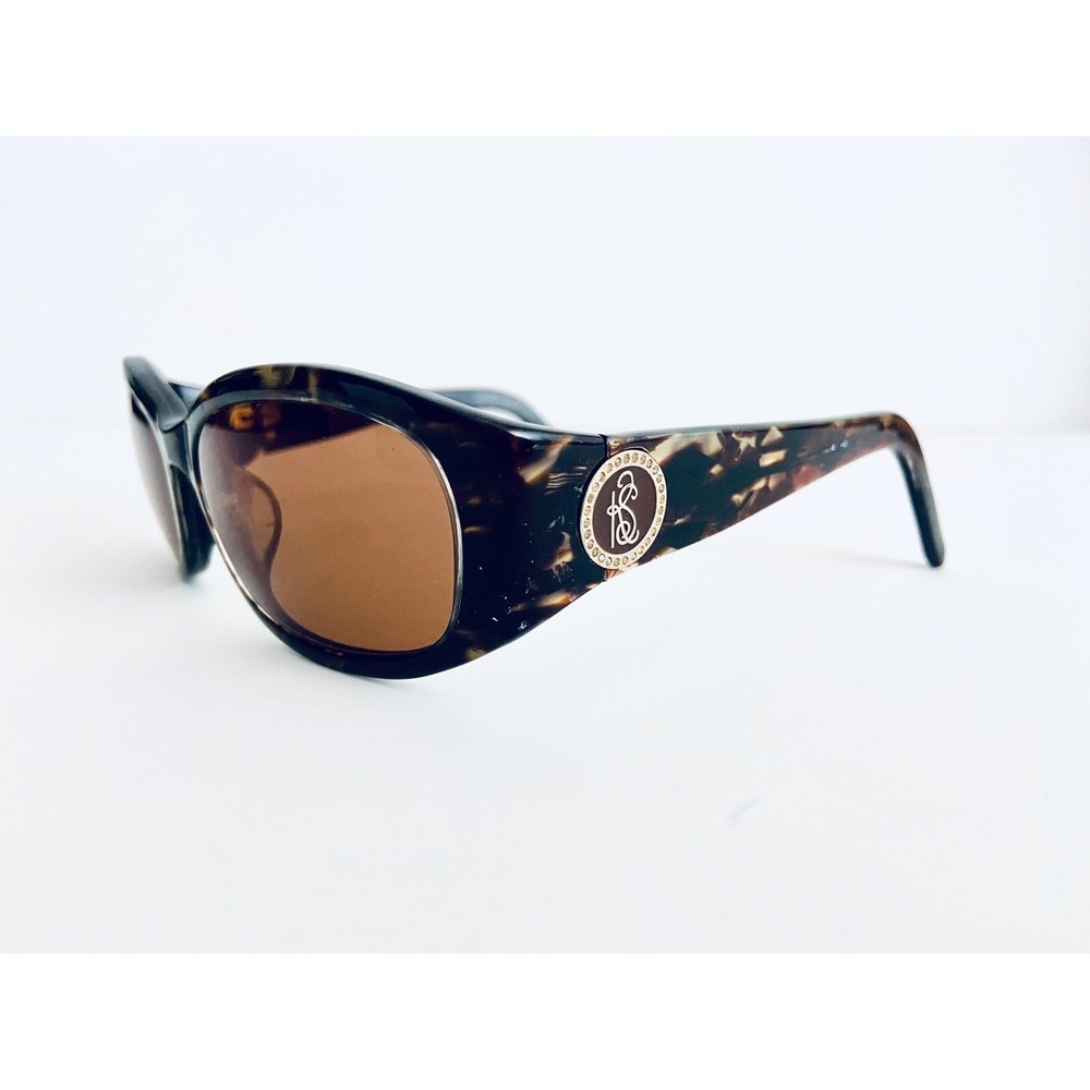 VTG Kate Spade Brown Tortoise Pearl Oval Wrap Glasses Italy Freddie/S 57 17 125 - Picture 2 of 12